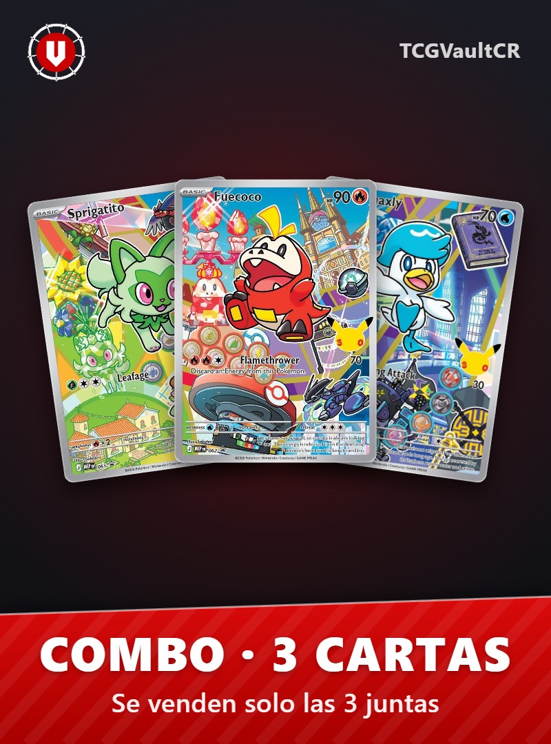 Combo Sprigatito - 061 + Fuecoco - 062 + Quaxly - 063